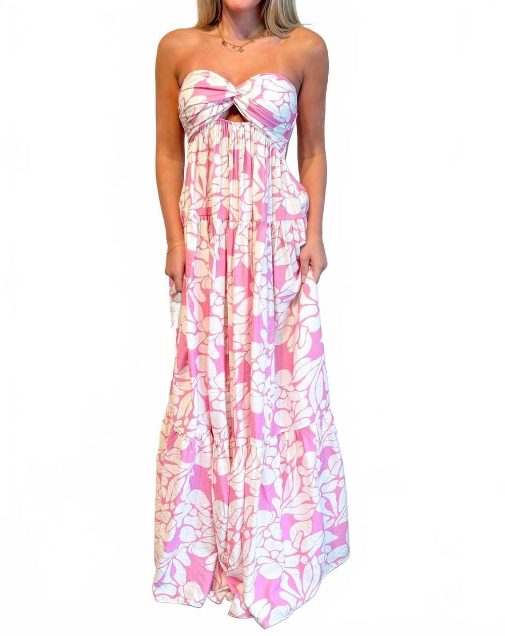 NEW ADELINE romantic maxi dress in pink